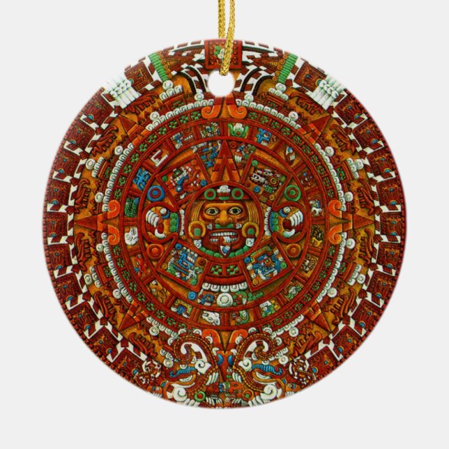 mayan aztec Calendar Ornament (Front)