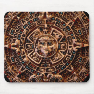 Mayan-Aztec Sacred Sun Calendar Art Mousepad
