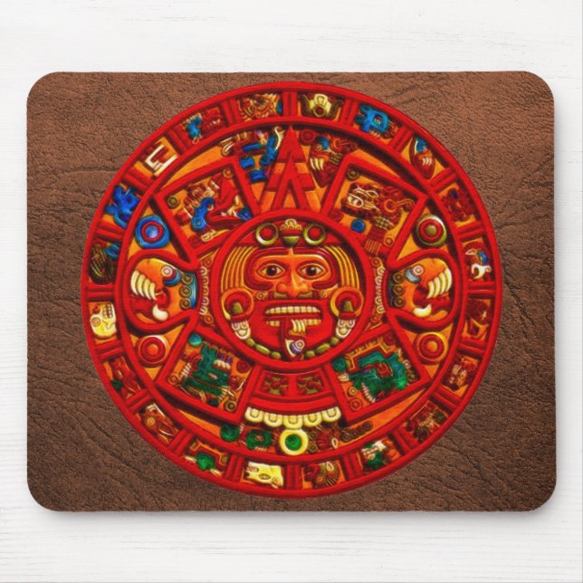 Mayan-Aztec Sacred Sun Calendar Art Mousepad (Front)