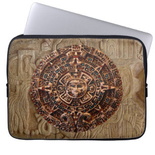 Mayan-Aztec Sun Calendar Old Mexico Laptop Sleeve