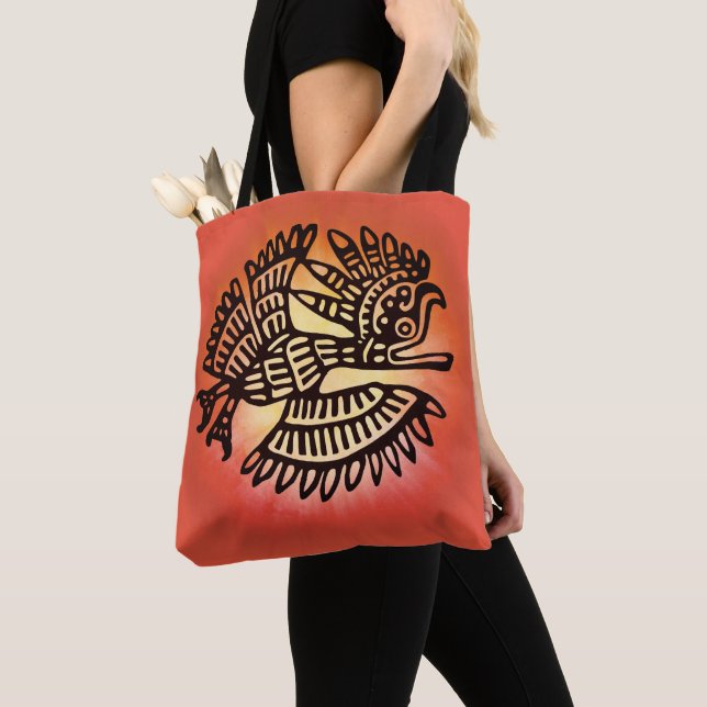 Mayan Bird Art Symbol Tote Bag (Close Up)