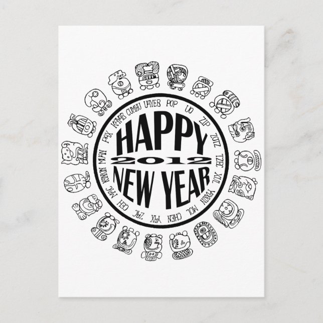 mayan cal-new year holiday postcard (Front)