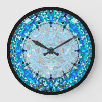 Mayan Calendar 2012 in Blue Wall Clock