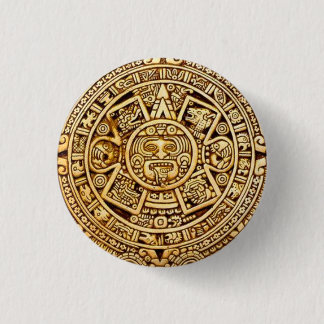 Mayan calendar 3 cm round badge