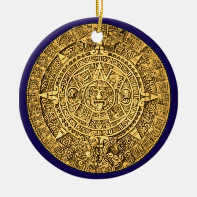 mayan calendar ceramic ornament (Front)