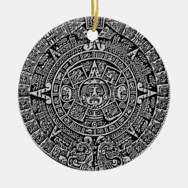 Mayan Calendar Ceramic Ornament (Front)