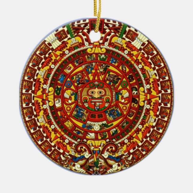 mayan calendar ceramic ornament (Front)