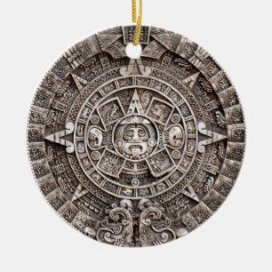 Mayan Calendar Ceramic Tree Decoration