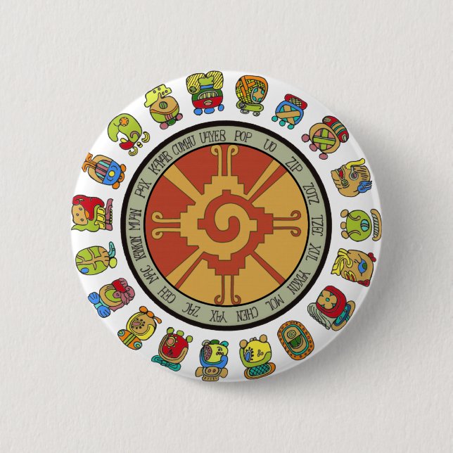 Mayan Calendar Design 6 Cm Round Badge (Front)