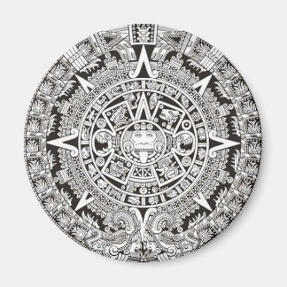 Mayan Calendar Magnet Black and White