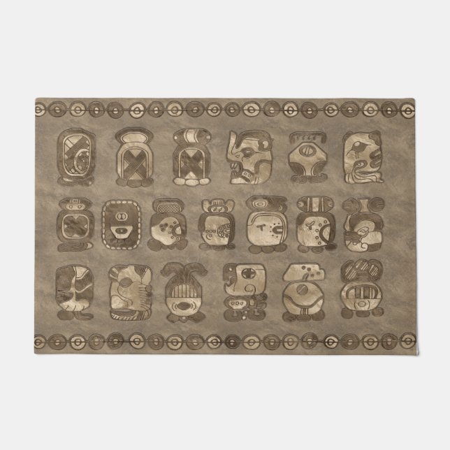Mayan Calendar Month glyphs Doormat (Front)