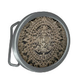 Mayan Calendar Oval Belt Buckle (Front Left)