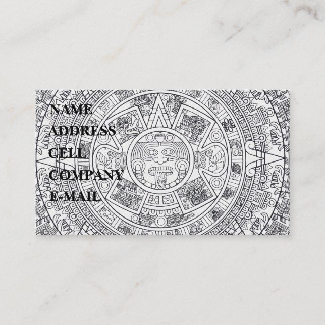 'Mayan Calendar Stone' Business Card (Front)