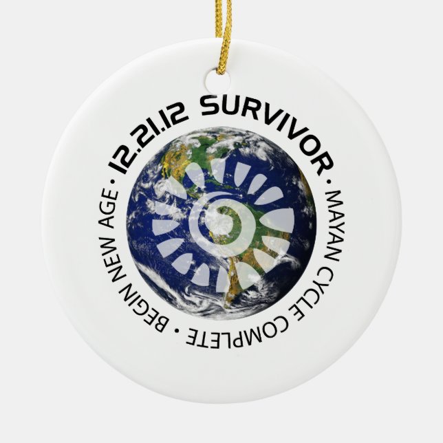Mayan Calender End of the World 2012 Ceramic Ornament (Front)