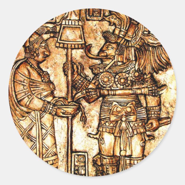 Mayan Carvings Photo Series #1 Classic Round Sticker (Front)