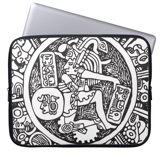 Mayan circle, Mexican hieroglyph(Maya) Laptop Sleeve (Front)
