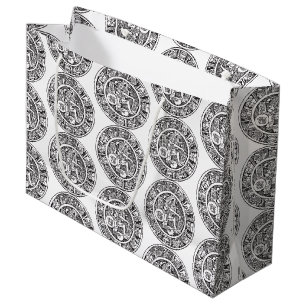 Mayan circle, Mexican hieroglyph (Maya) Large Gift Bag
