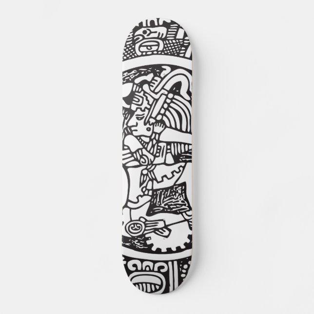 Mayan circle, Mexican hieroglyph(Maya) Skateboard (Front)