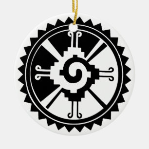Mayan Deity Symbol Hunab Ku Ceramic Ornament