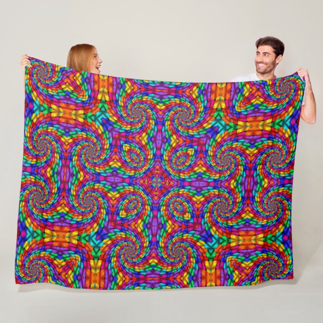 Mayan Dragon Fiesta Fleece Blanket (In Situ)