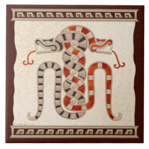 Mayan Entwined Snakes Tile