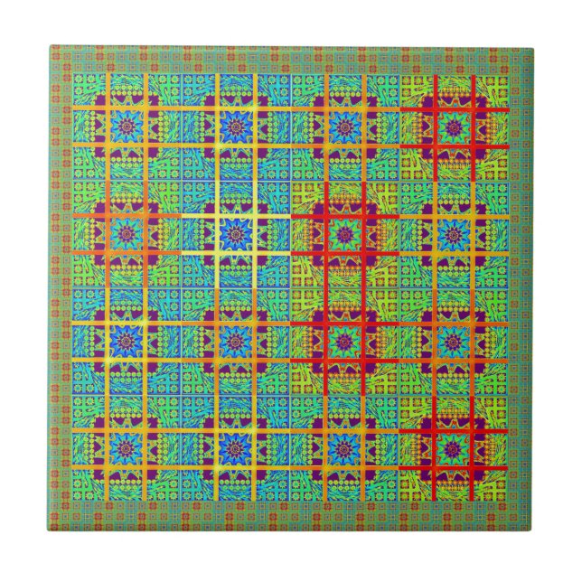 Mayan ethnic tribal pattern.jpg ceramic tile (Front)
