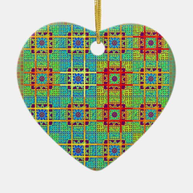 Mayan ethnic tribal pattern.jpg ceramic tree decoration (Front)