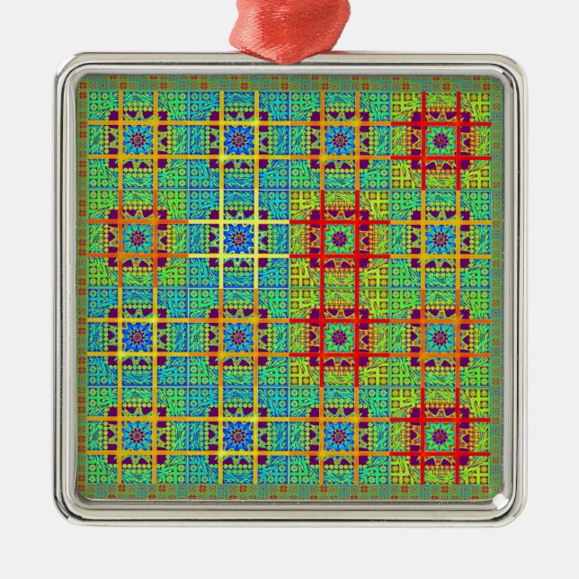 Mayan ethnic tribal pattern.jpg metal ornament (Front)