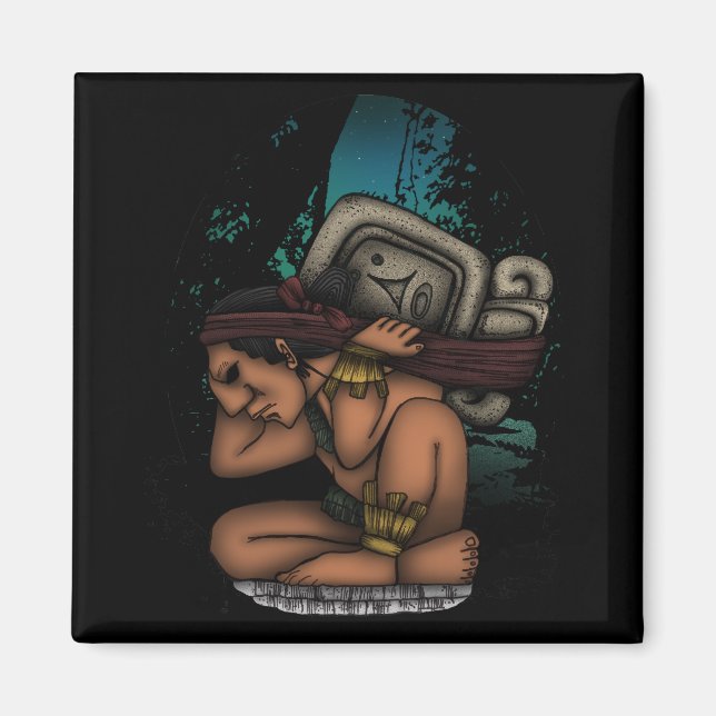 Mayan God Magnet (Front)