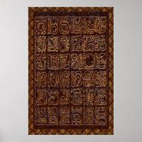Mayan Hieroglyphics Panel Foil Folk Art