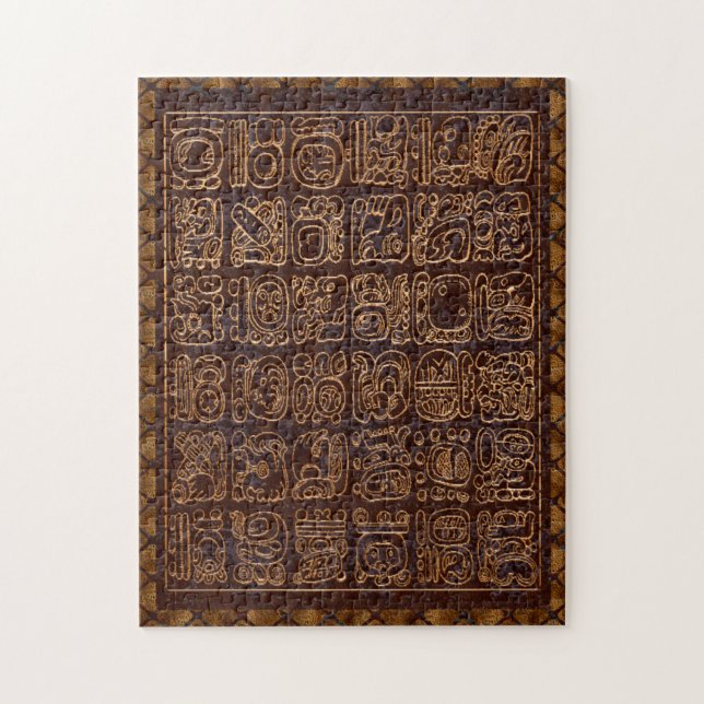 Mayan Hieroglyphics Panel Folk Art Jigsaw Puzzle (Vertical)