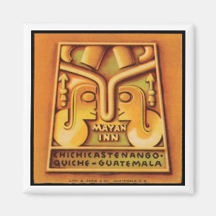 Mayan Inn Guatamala Travel Poster Magnet