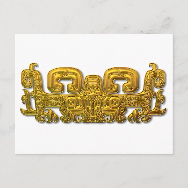 Mayan Jaguar - Gold Postcard (Front)