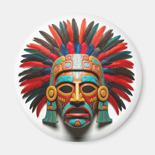 Mayan Mask Mexico Travel Magnet (Front)