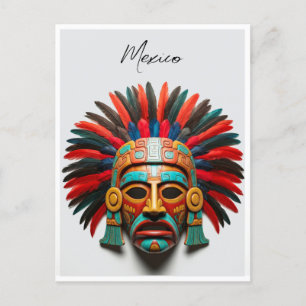 Mayan Mask Mexico Travel Postcard
