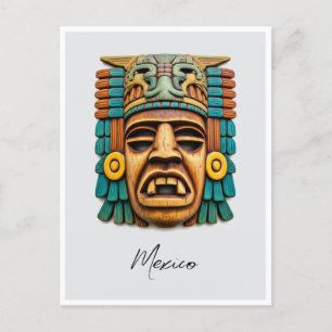 Mayan Mask Mexico Travel Postcard