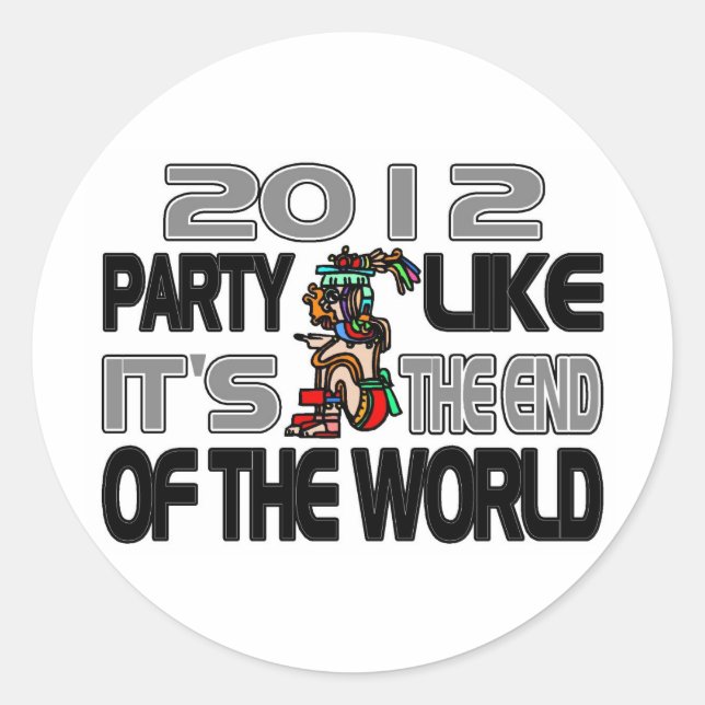 Mayan New Years 2012 Classic Round Sticker (Front)