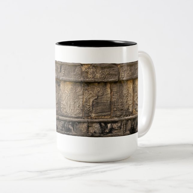 Mayan Relief Two-Tone Coffee Mug (Front Right)