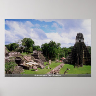 Mayan remains, Tikal, Guatemala Poster