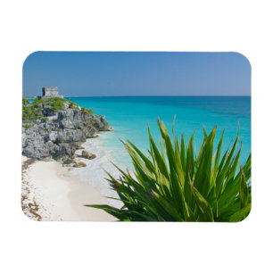 Mayan Ruins At The Beach In Tulum Magnet