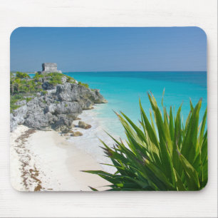 Mayan Ruins At The Beach In Tulum Mouse Pad