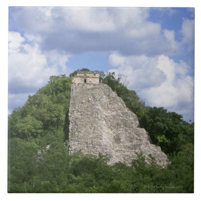 Mayan ruins of Coba, Yucatan peninsula, Mexico Ceramic Tile (Front)