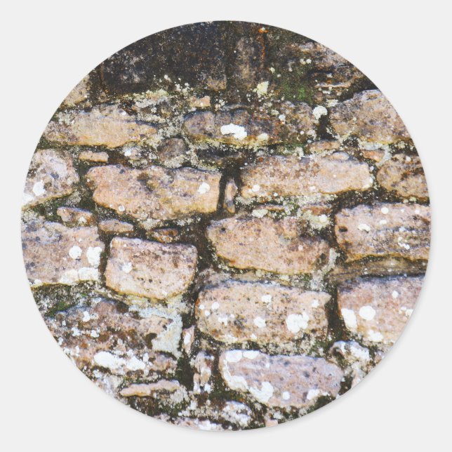 Mayan Ruins Wall  Classic Round Sticker (Front)