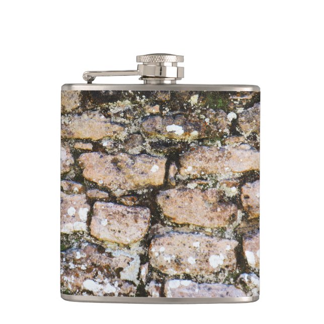 Mayan Ruins Wall  Hip Flask (Front)