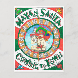 Mayan Santa Holiday Postcard