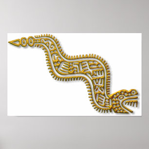 Mayan Serpent-gold Poster