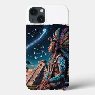 Mayan Shaman Stargazer | Ancient Calendar & Glyphs iPhone 13 Case