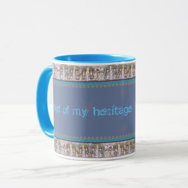 Mayan snake pattern with diamond shapes mug (Front Left)