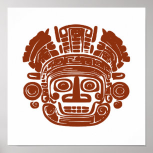 Mayan style head poster