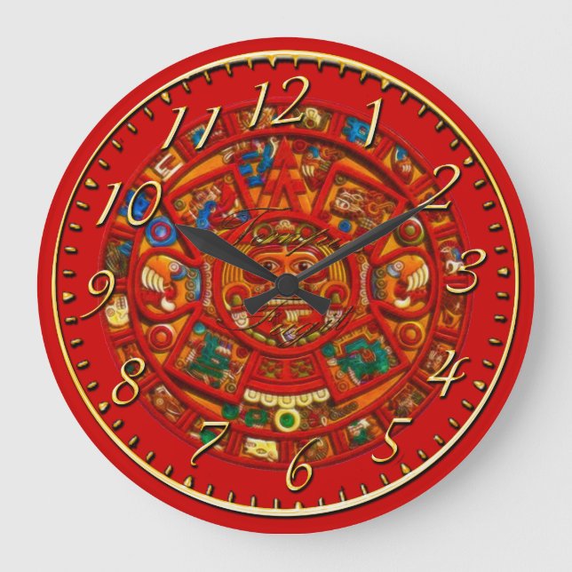 Mayan Sun Calendar Aztec Mexican History Clock (Front)